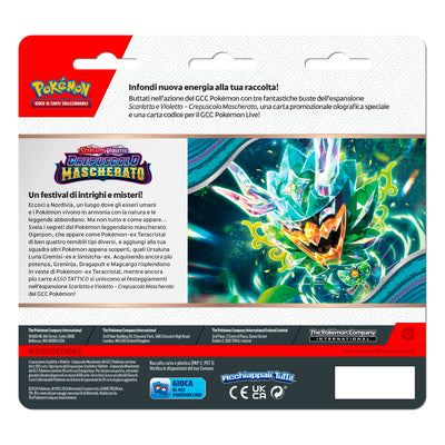 PK60503 POKEMON SV6 CREPUSCOLO MASCHERATO - BLISTER 3 BUSTINE + 1 CARD