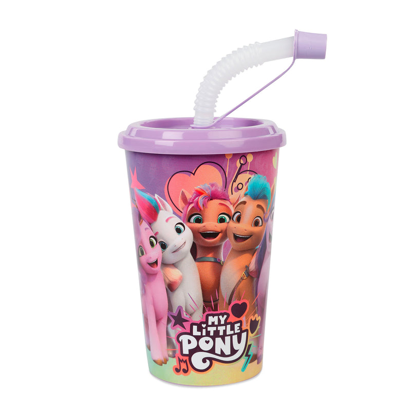 BICCHIERE CON CANNUCCIA E TAPPO 400ML MY LITTLE PONY