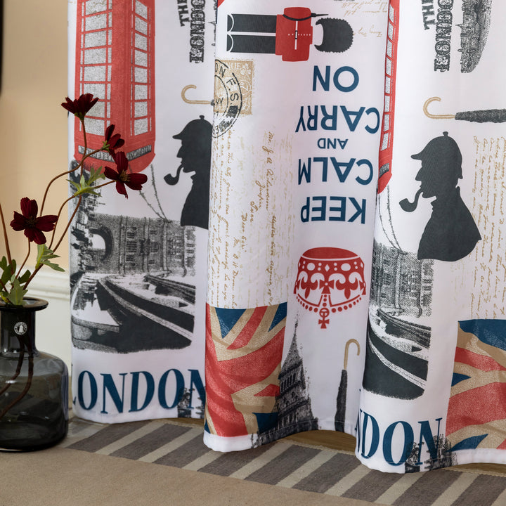 TENDA SEMI COPRENTE STAMPA VINTAGE 1 PANNELLO 140X280CM LONDRA