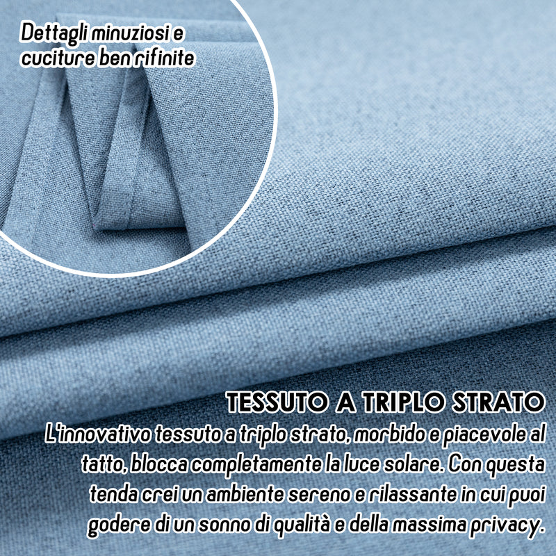 TENDA BARBADOS TOTALMENTE OSCURANTE 2X55X240CM DENIM