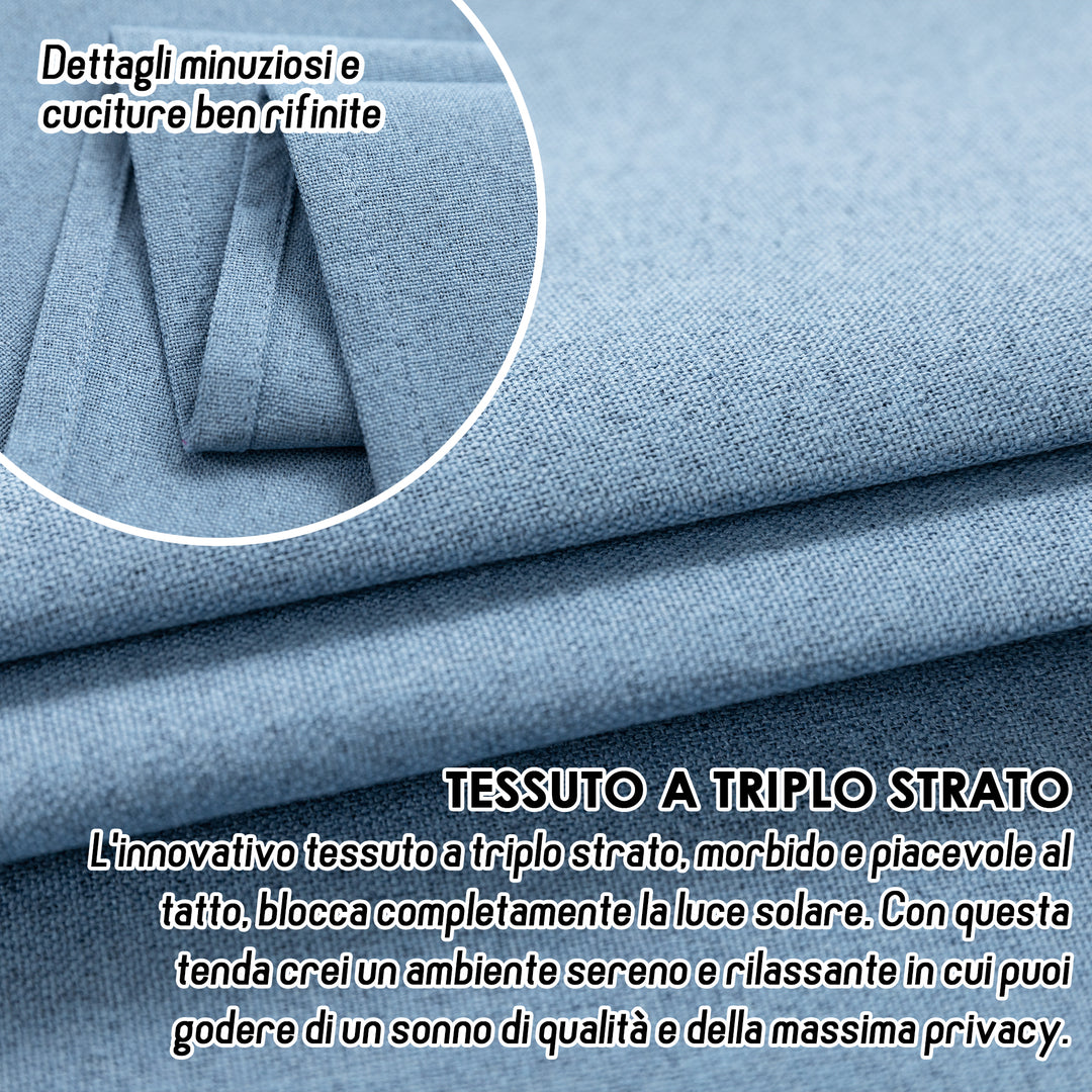 TENDA BARBADOS TOTALMENTE OSCURANTE 1 PANNELLO 140X150CM DENIM