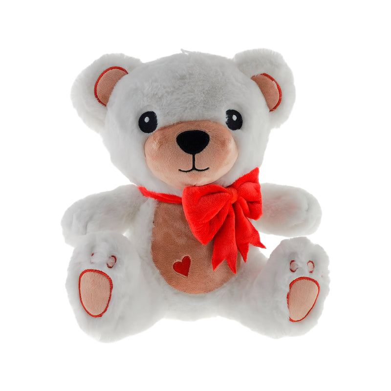 PELUCHE ORSETTO CON FIOCCO ROSSO 25CM