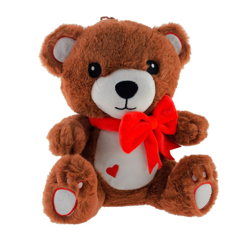 PELUCHE ORSETTO CON FIOCCO ROSSO 45CM