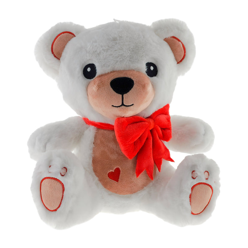 PELUCHE ORSETTO CON FIOCCO ROSSO 45CM