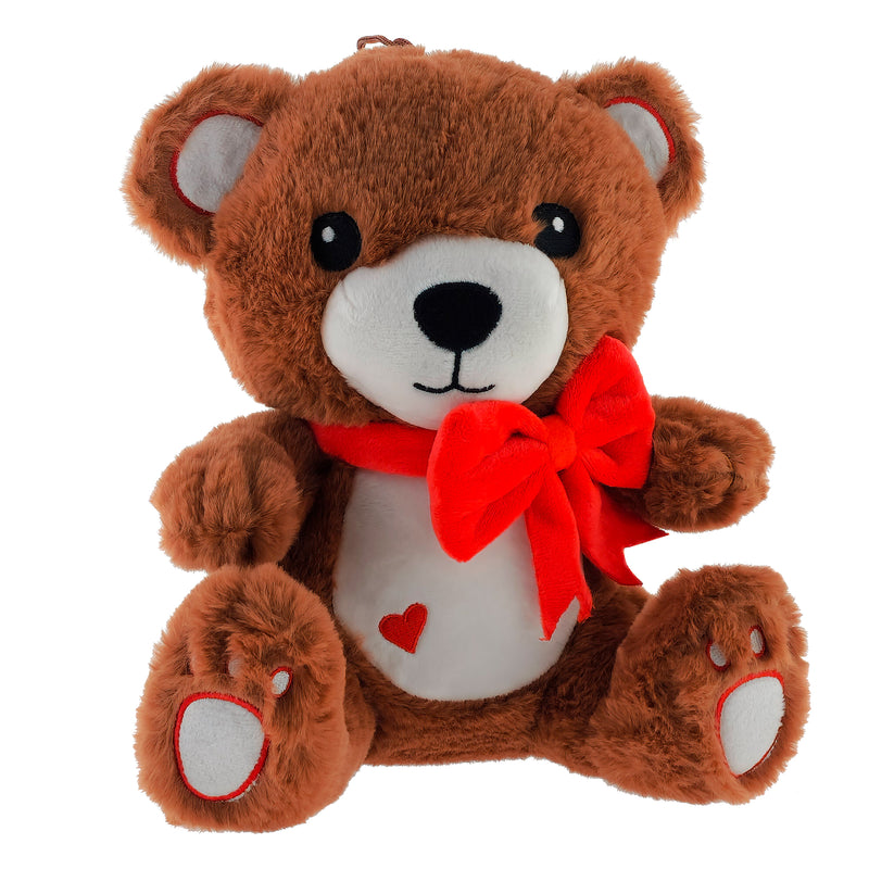 PELUCHE ORSETTO CON FIOCCO ROSSO 60CM