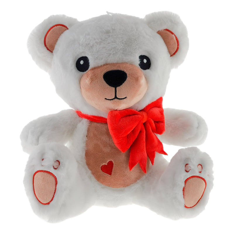 PELUCHE ORSETTO CON FIOCCO ROSSO 60CM