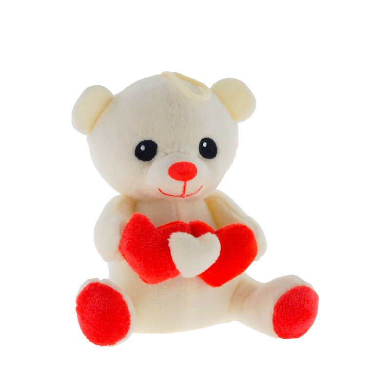 PELUCHE ORSETTO CON 3 CUORI 15CM