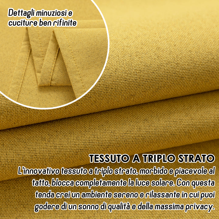 TENDA BARBADOS TOTALMENTE OSCURANTE 1 PANNELLO 140X280CM GIALLO