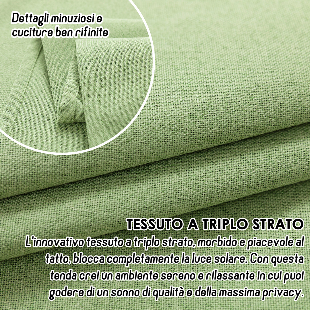 TENDA BARBADOS TOTALMENTE OSCURANTE 1 PANNELLO 140X150CM VERDE