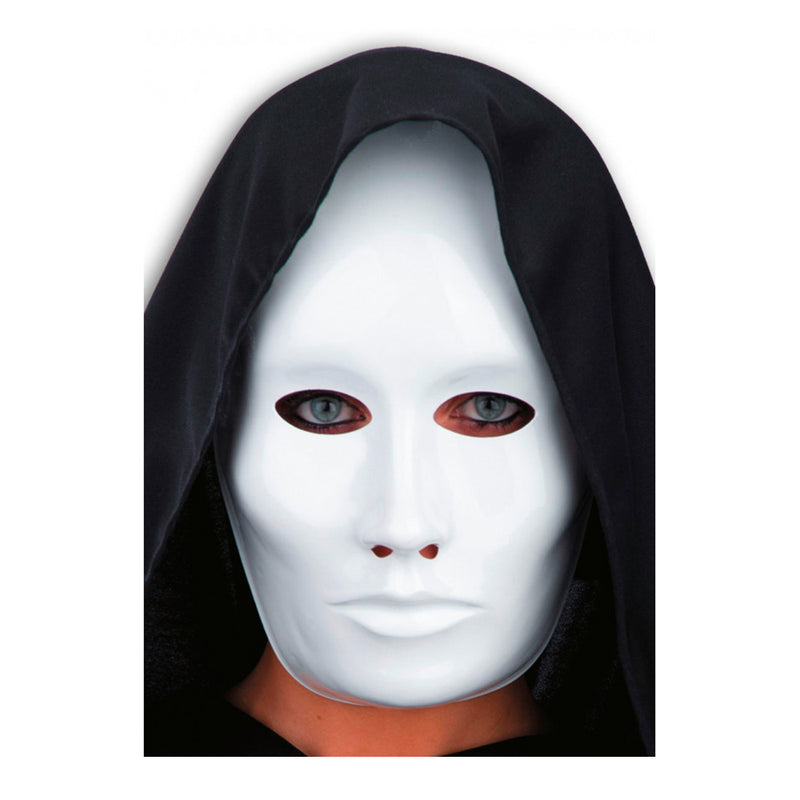 MASCHERA VISO GRANDE BIANCO DA PITTURARE IN PLASTICA