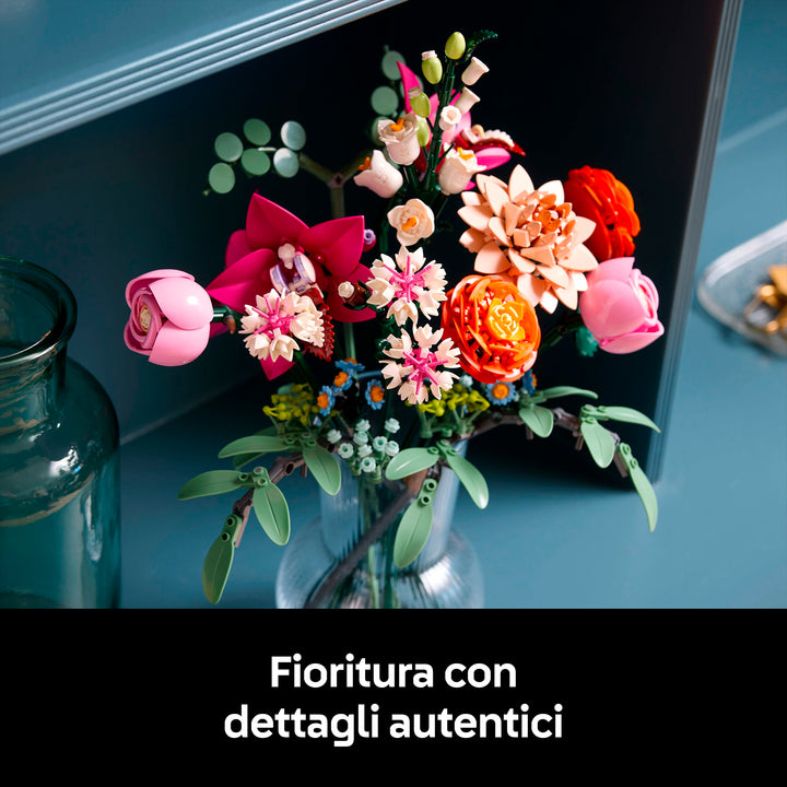 LEGO 10342 BOUQUET DI FIORI ROSA