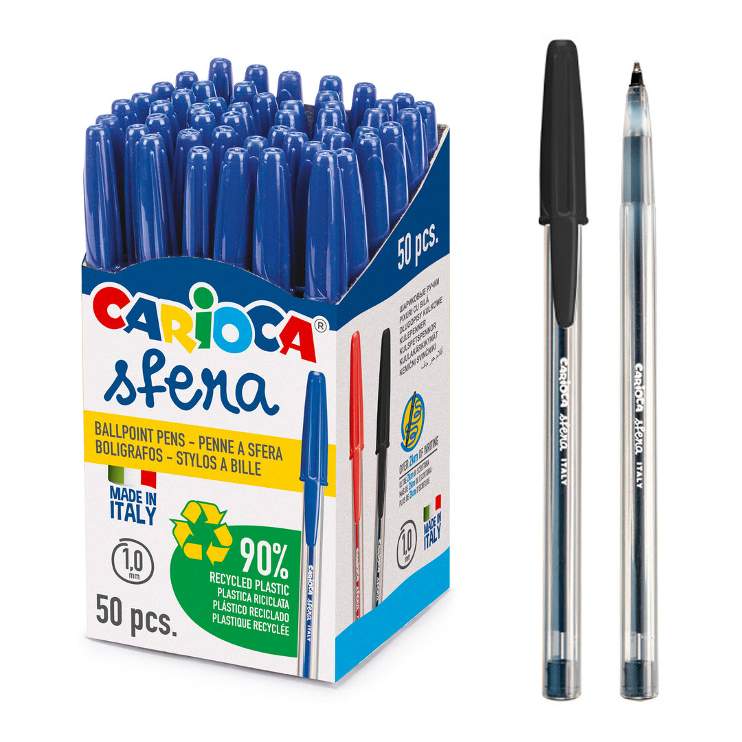 Set Di 100 Penne A Sfera Ergonomiche - 7 Colori, Impugnatura Antiscivolo, Per Ufficio E Scuola