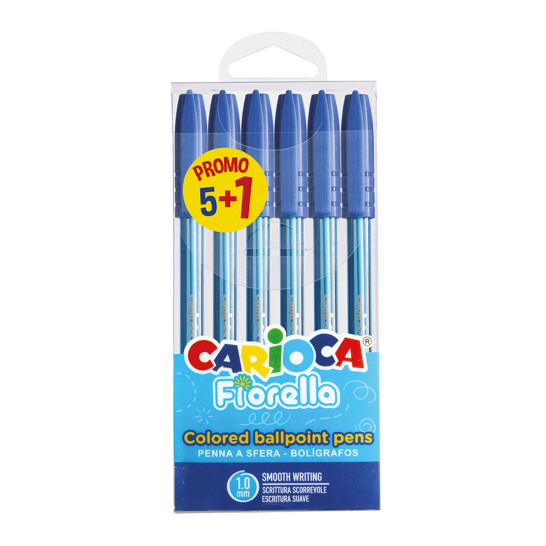PENNE COLORATE FIORELLA BLU 6PZ