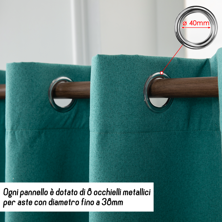 TENDA BARBADOS TOTALMENTE OSCURANTE 1 PANNELLO 140X240CM VERDE ACQUA