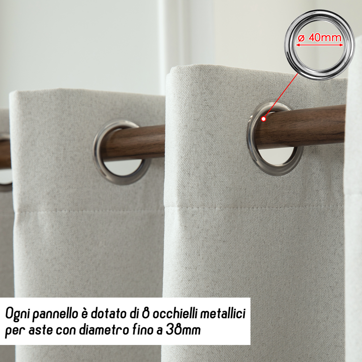 TENDA BARBADOS TOTALMENTE OSCURANTE 1 PANNELLO 140X240CM GREIGE
