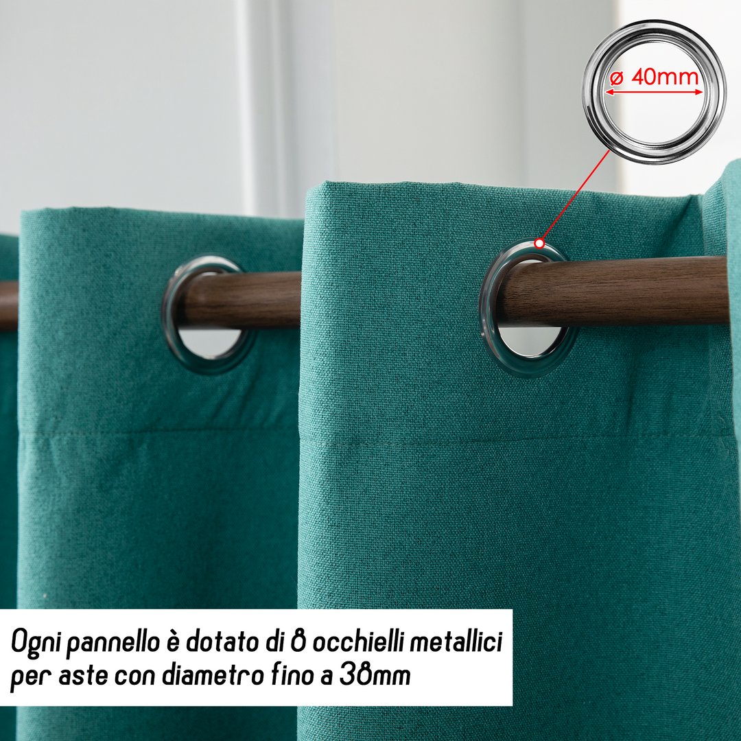 TENDA BARBADOS TOTALMENTE OSCURANTE 1 PANNELLO 140X220CM VERDE ACQUA