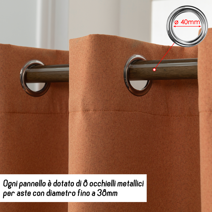 TENDA BARBADOS TOTALMENTE OSCURANTE 1 PANNELLO 140X150CM ARANCIONE