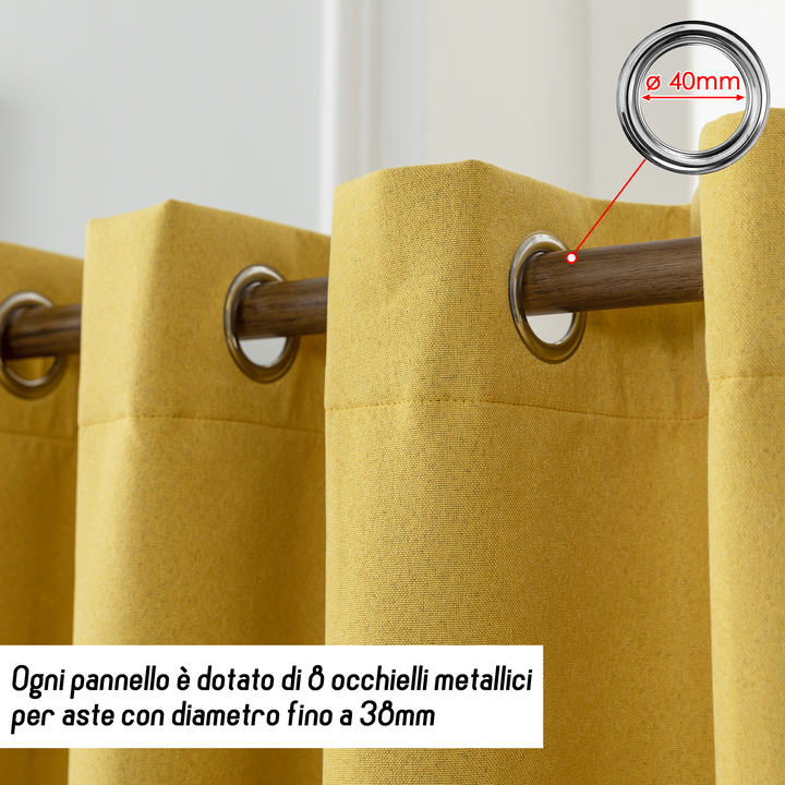 TENDA BARBADOS TOTALMENTE OSCURANTE 1 PANNELLO 140X280CM GIALLO
