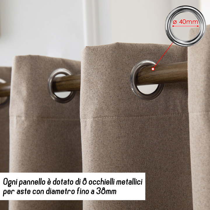 TENDA BARBADOS TOTALMENTE OSCURANTE 1 PANNELLO 140X150CM MARRONCINO
