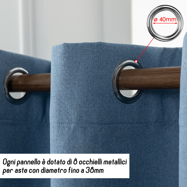 TENDA BARBADOS TOTALMENTE OSCURANTE 1 PANNELLO 140X150CM DENIM