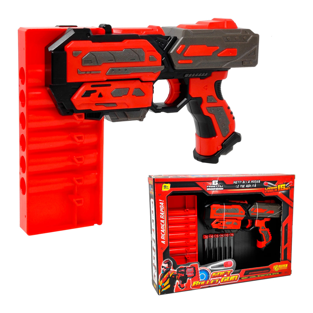 PISTOLA SOFT BULLET GUN CON TAMBURO
