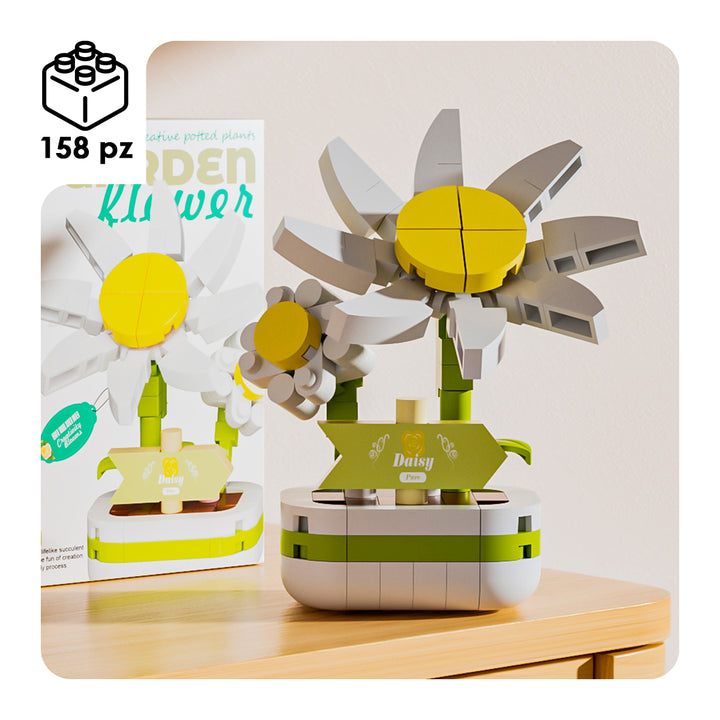 Set Di Blocchi Di Costruzione Di Fiori Girasole, 3D Mini Fiori E