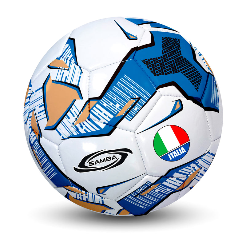 PALLONE DA CALCIO SAMBA STRIPE AZZURRO MISURA 5