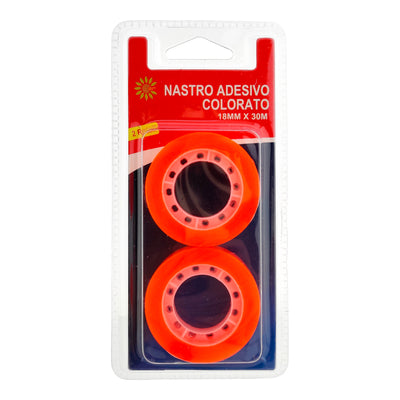 NASTRO ADESIVO TRASPARENTE FLUO 18MM 30 METRI 2 ROTOLI