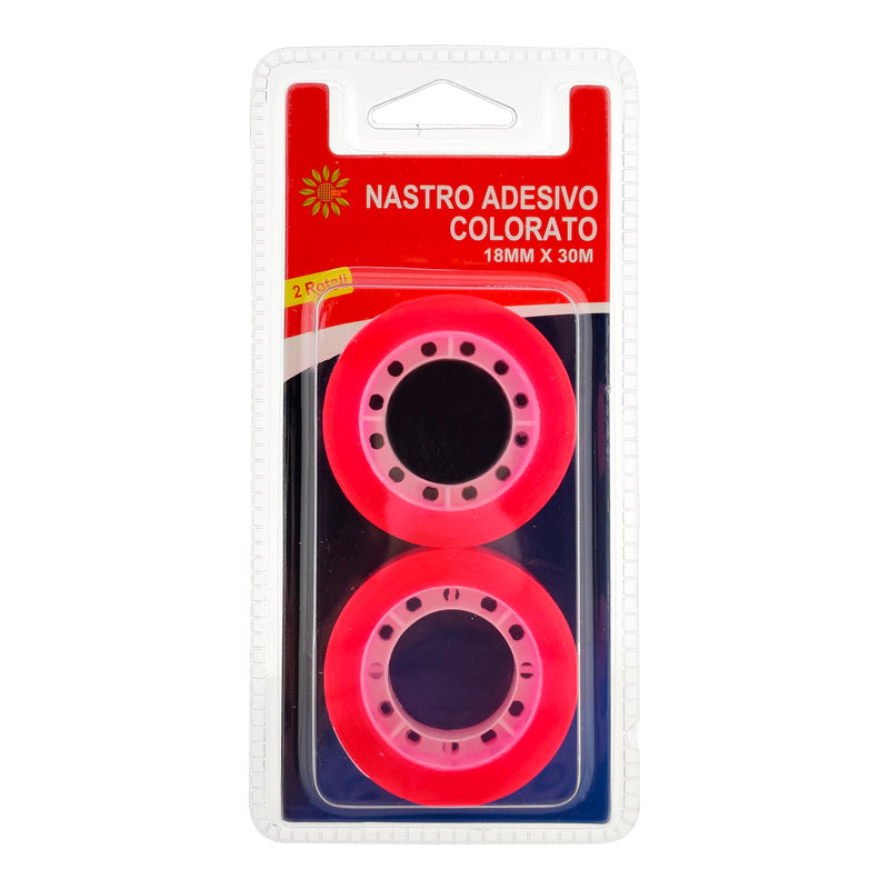 NASTRO ADESIVO TRASPARENTE FLUO 18MM 30 METRI 2 ROTOLI