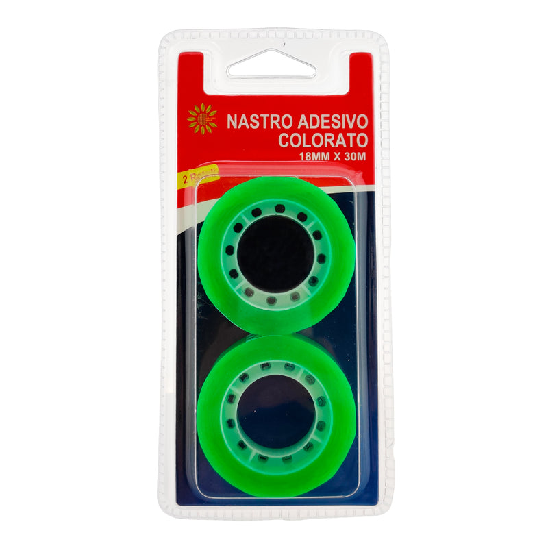 NASTRO ADESIVO TRASPARENTE FLUO 18MM 30 METRI 2 ROTOLI