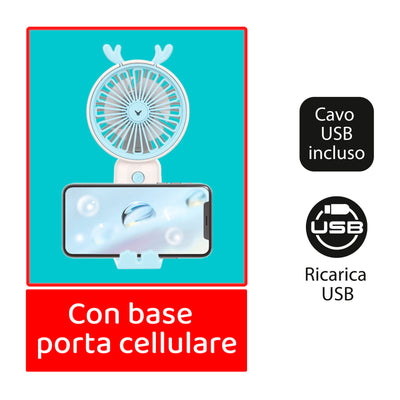 STAY COOL MINI VENTILATORE USB CON BASE PORTA SMARTPHONE