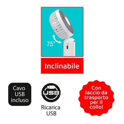 STAY COOL MINI VENTILATORE USB PORTATILE CON LACCIO