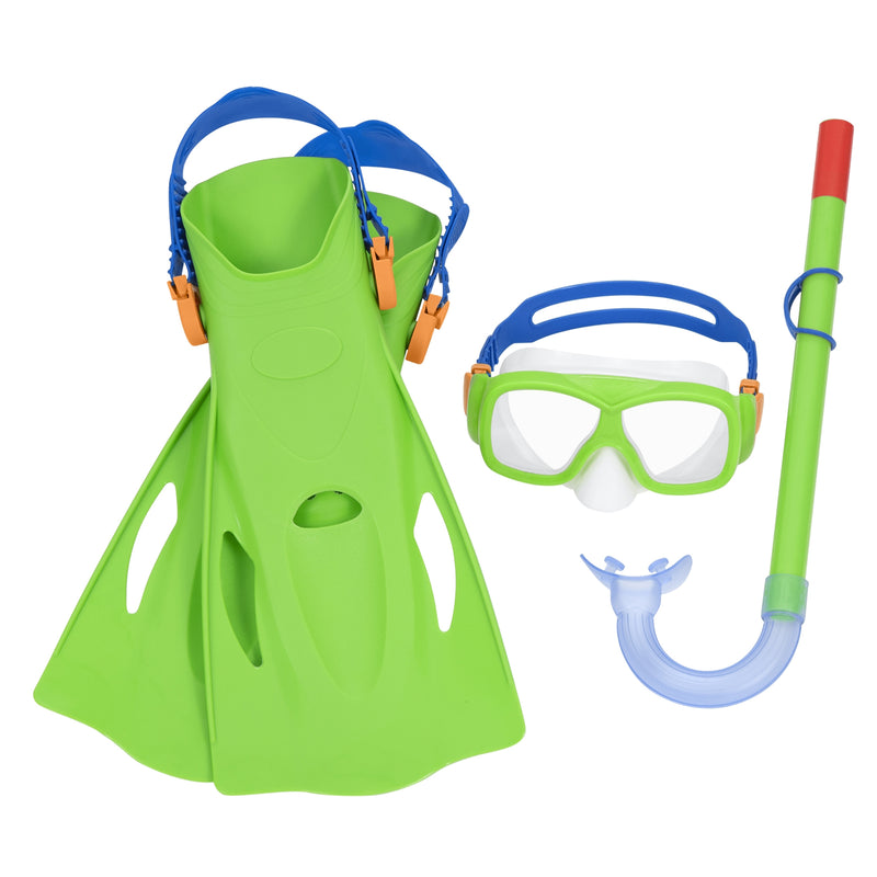 BW25019 SET SNORKELING CON PINNE EXPLORA ESSENTIAL 7-14 ANNI