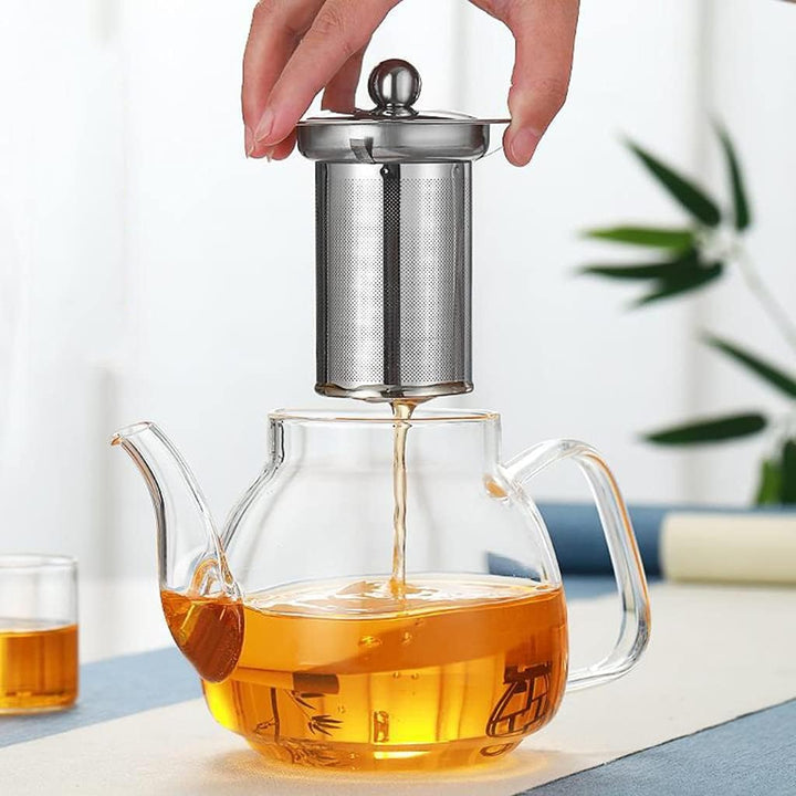 TEIERA IN VETRO CON INFUSORE 600 ML