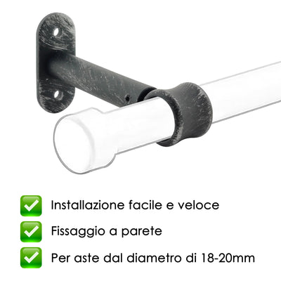 STAFFA MEDIA 115MM 2PZ NERO E ARGENTO IN ALLUMINIO