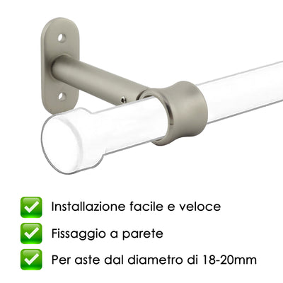 STAFFA MEDIA 115MM 2PZ NICHEL SATINATO IN ALLUMINIO