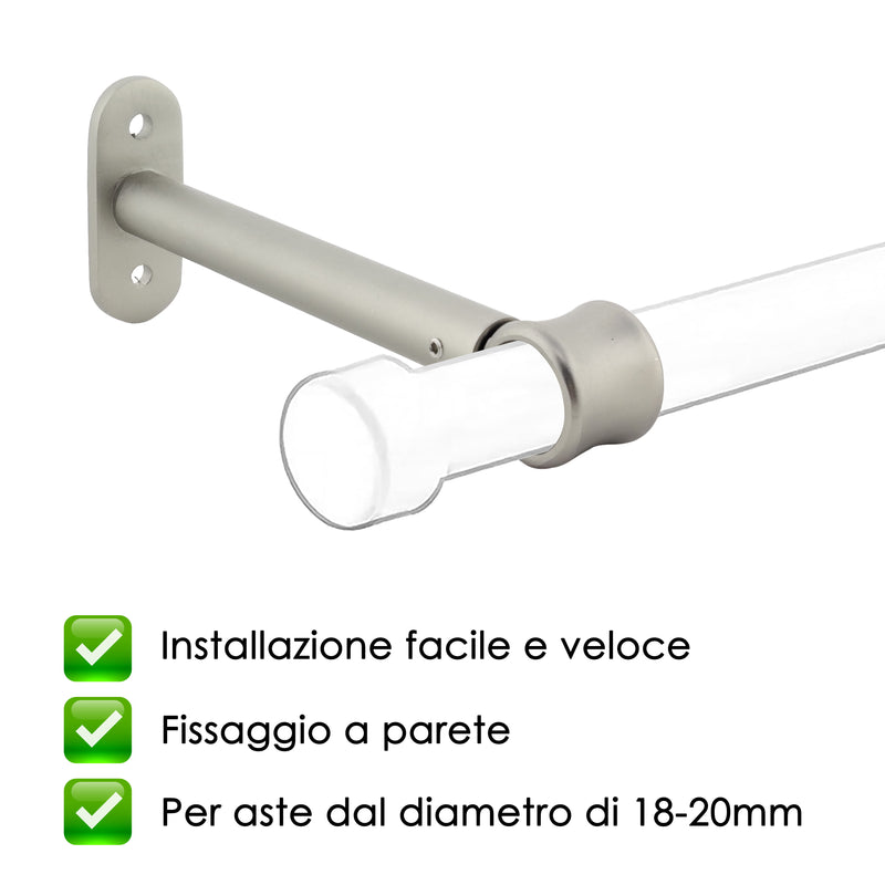 STAFFA LUNGA 165MM 2PZ NICHEL SATINATO IN ALLUMINIO