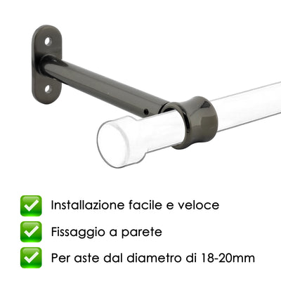 STAFFA LUNGA 165MM 2PZ NICHEL NERO IN ALLUMINIO