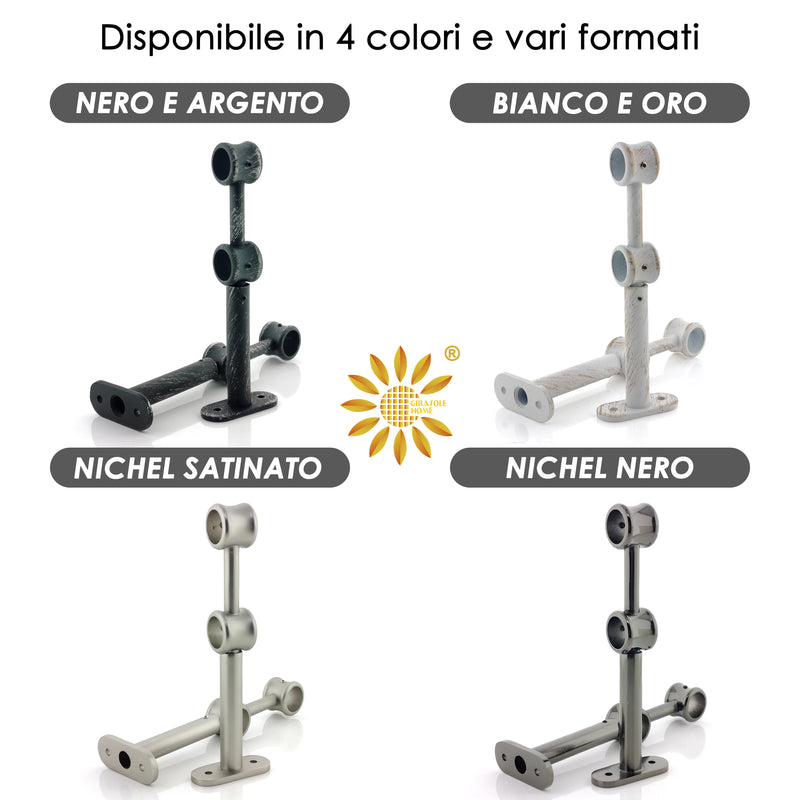 STAFFA DOPPIA 175MM 2PZ BIANCO E ORO IN ALLUMINIO