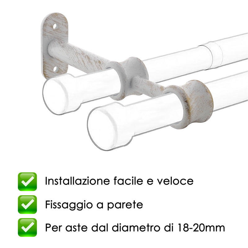 STAFFA DOPPIA 175MM 2PZ BIANCO E ORO IN ALLUMINIO