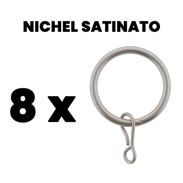 ANELLI TENDA Ø40MM 8PZ NICHEL SATINATO