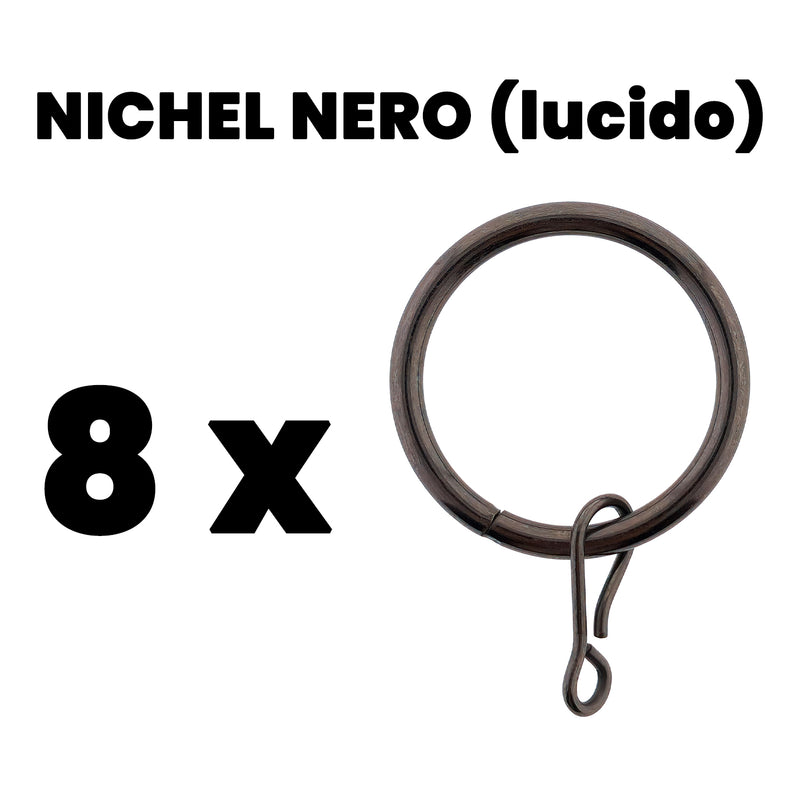 ANELLI TENDA Ø40MM 8PZ NICHEL NERO