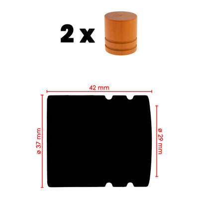 30646 TERMINALE A CILINDRO IN LEGNO 2PZ Ø28MM CILIEGIO