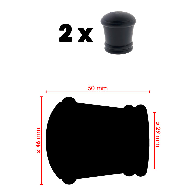 30653 TERMINALE A CONO IN LEGNO 2PZ Ø28MM NERO