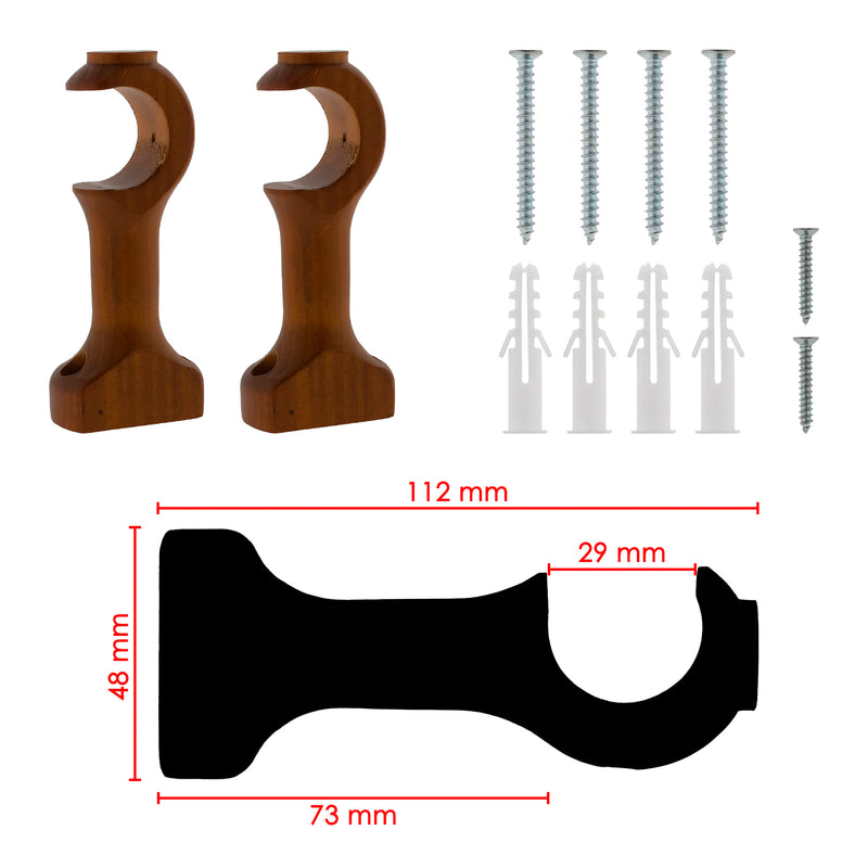 30660 STAFFA APERTA IN LEGNO 2PZ NOCE