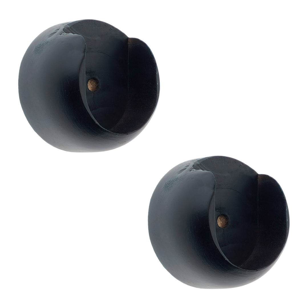 30678 STAFFA ROSETTA IN LEGNO 2PZ NERO