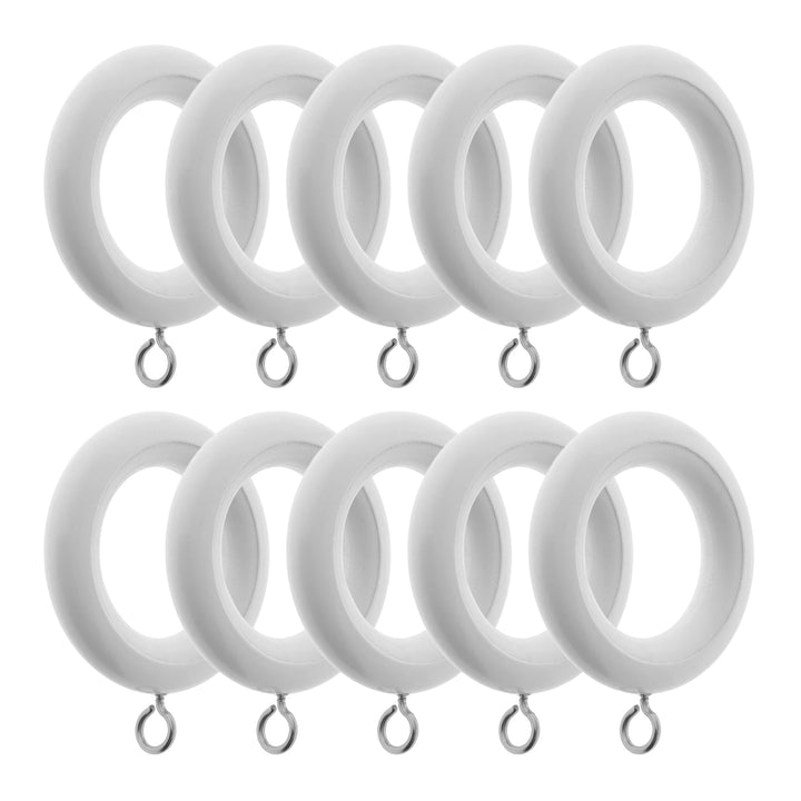 30682 ANELLI TENDA IN LEGNO Ø38MM 10PZ BIANCO