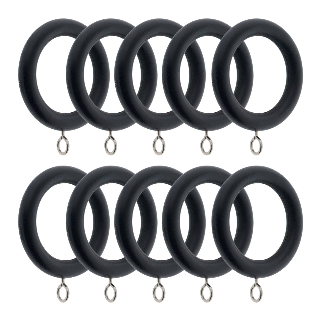 30683 ANELLI TENDA IN LEGNO Ø38MM 10PZ NERO