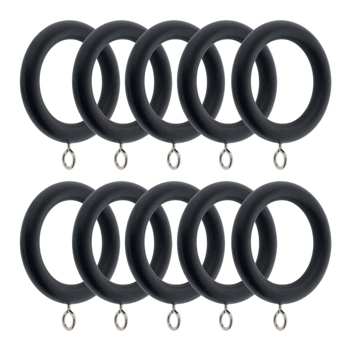 30683 ANELLI TENDA IN LEGNO Ø38MM 10PZ NERO