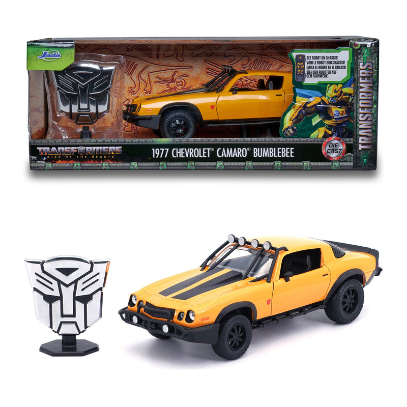 JADA TRANSFORMERS 1977 CHEVROLET CAMARO BUMBLEBEE IN DIE CAST